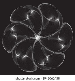 Flor. Patrón de espiral o textura de semitono con puntos. Elemento de diseño de punto de apoyo