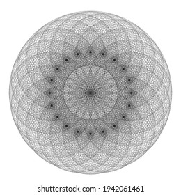 Flor. Patrón de espiral o textura de semitono con puntos. Elemento de diseño de punto de apoyo