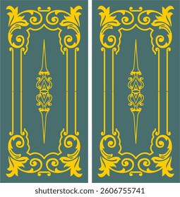 flower Double  Door vector Desingning