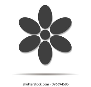 flower double shadow icon vector