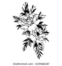 flower drawing  abstract flower illustration. Hand drawn vector art