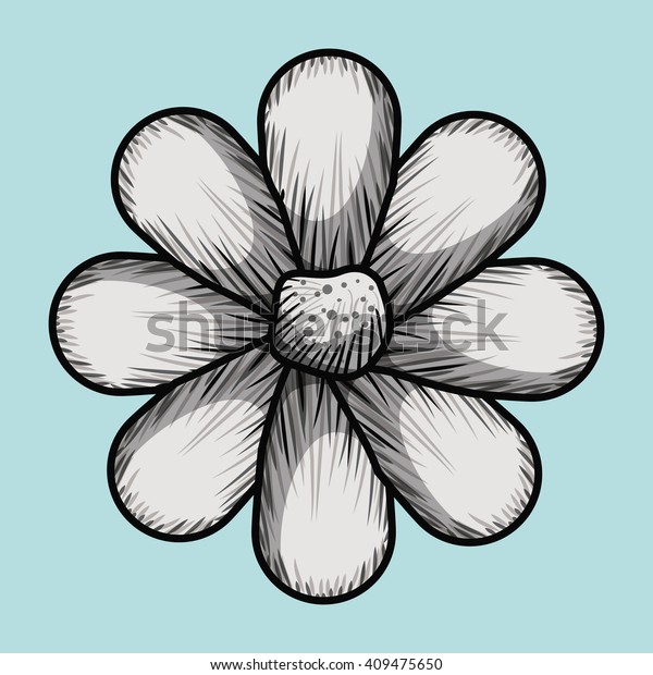 Flower Drawing Design Stock Vector Royalty Free 409475650