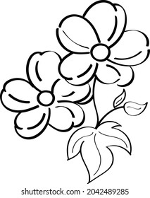  Flower drawing, hand drawn . Ink style free vector image