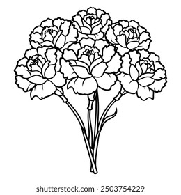 Flower Drawing Silhouette Design Vector Illustration Clipart Eps