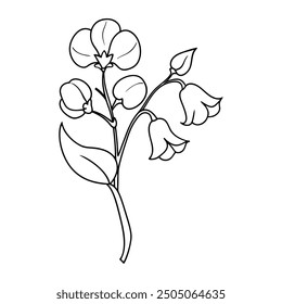 Flower Drawing Silhouette Design Vector Illustration Clipart Eps