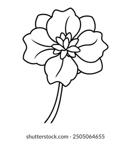 Flower Drawing Silhouette Design Vector Illustration Clipart Eps