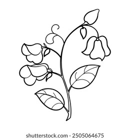 Flower Drawing Silhouette Design Vector Illustration Clipart Eps