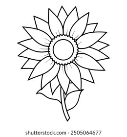 Flower Drawing Silhouette Design Vector Illustration Clipart Eps