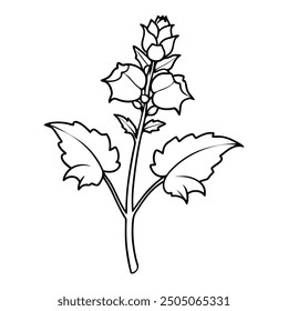 Flower Drawing Silhouette Design Vector Illustration Clipart Eps