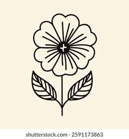 Flower Drawing Vector Art. Trendy Minimalistic with Flowers.