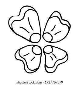 Flower drawing. Vector hand-drawn doodle illustration isolated on white background.Vector illustration for badge, logo, sticker, print.