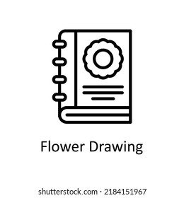 Flower Drawing vector Outline Icon Design illustration on White background. EPS 10 File 