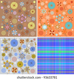 Flower drawings in different shades