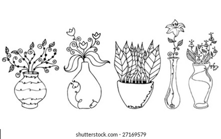 flower drawings vector