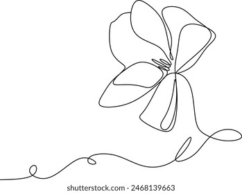 La flor se dibuja como una línea continua. Ilustración vectorial. Sin inteligencia artificial