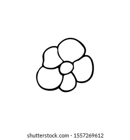 Flower drawn in doodle style. Drawn by hand. Isolated circuit. Vector. Decor element
