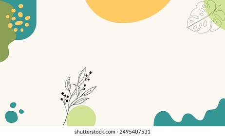 una flor se dibuja sobre un fondo amarillo suave. patrón floral sin costuras abstracto