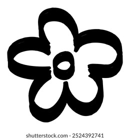 Flor desenhada com lápis para mídias sociais, cartazes, etc. Ícone de doodle Punk para adesivos.