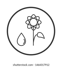 

flower with a drop contour icon vector