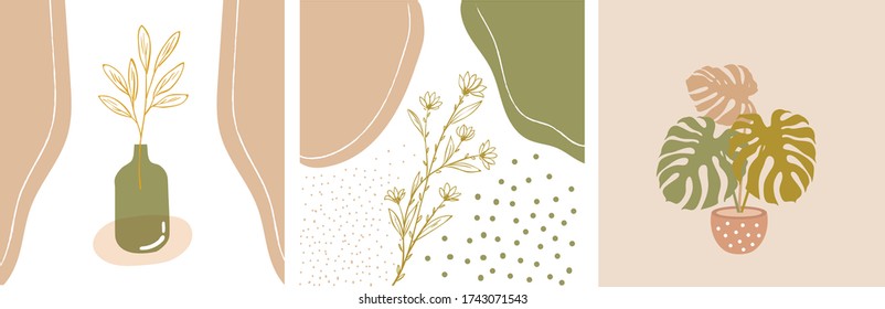 Flower earth tone is suitable for social media layout or your wall home decor