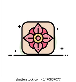 Flower, Easter, Nature  Business Flat Line Filled Icon Vector Banner Template. Vector Icon Template background