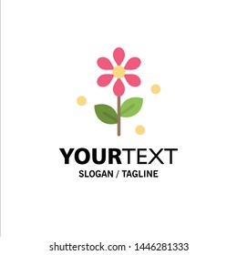 Flower, Easter, Nature Business Logo Template. Flat Color