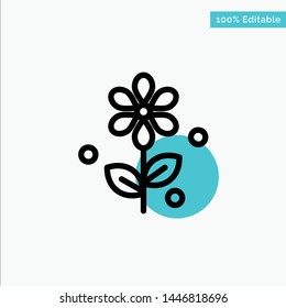 Flower, Easter, Nature turquoise highlight circle point Vector icon