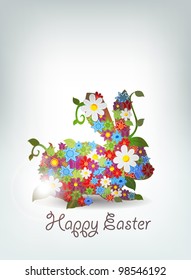 Flower Easter rabbit eps10