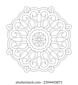 Flower easy design Mandala Coloring book page vector file