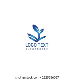 flower in eco ecology nature concept on rounded logo design