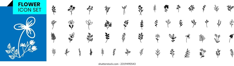 FLOWER EDITABLE VECTOR ICON SET