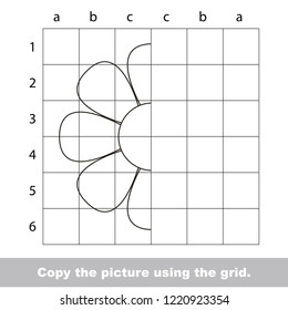 Flower, the educational game with simple game level. Copy the symmetric picture.