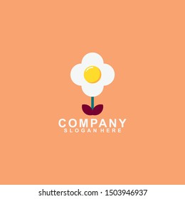 Flower Of Egg Logo Design. Flower Of Egg Logo Template. Modern Design. Flat Logo. Vector Illustration
