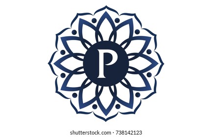Flower Elegant Initial P