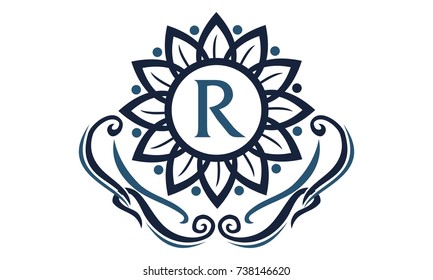 Flower Elegant Initial R