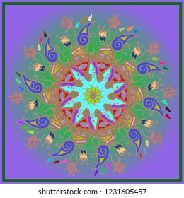 Flower elegant multicolor abstract magic mandala.