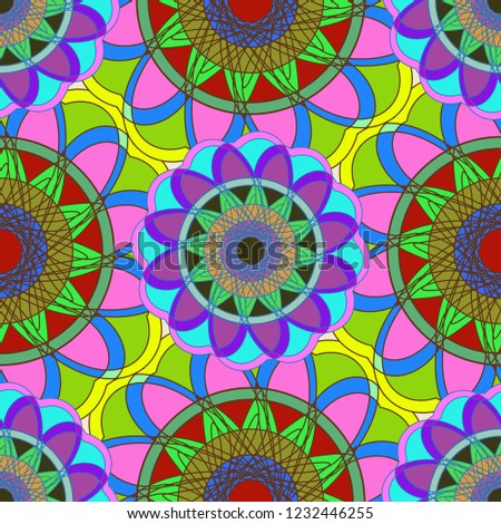 Flower elegant multicolored abstract magian mandala.