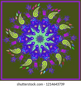 Flower elegant multicolored abstract magic mandala.