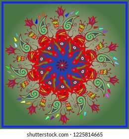 Flower elegant multicolored abstract magical mandala.