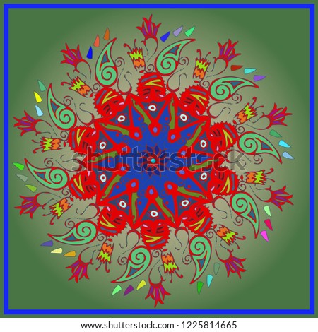 Flower elegant multicolored abstract magical mandala.