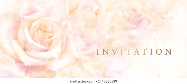 Flower elegant vector background design with a bouquet of roses. Luxury template for cover design, invitation, poster, flyer, wedding card, spa voucher template, wedding invite, gift certificate.
