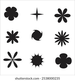 Flower Element Black And White