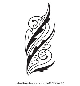 Flower element for design. Tattoo sketch for woman. Graphic element.