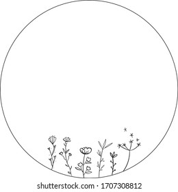 Blumenelement ist die Vektorillustration für handgezeichnete Grafiken