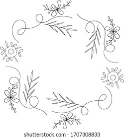 flower element is the line of hand drawing graphic design vector file