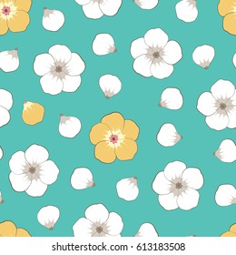 Flower element on seamless background.