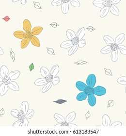 Flower element on seamless background.