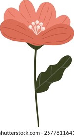 Flower element, Plant vector illustration, Digital flower design, Abstract floral item vector