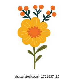 Elemento de flor, ilustração de vetor de planta, Design de flor digital, Vetor item floral abstrato