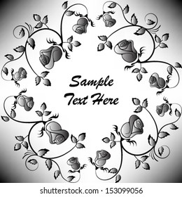 Flower element. Round floral illustration background. Logo 